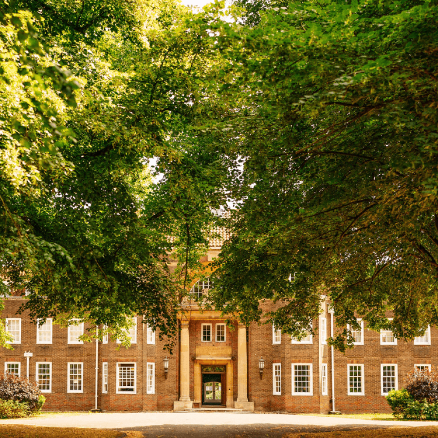 School Entrance with trees